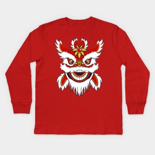 Chinese Lion Head Kids Long Sleeve T-Shirt